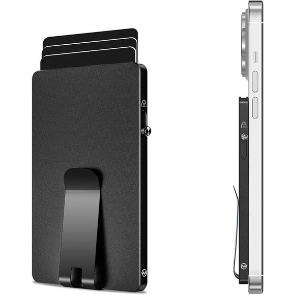 Slim RFID Aluminum Wallet – Minimalist Metal Card Holder with Money Clip - Picture 1 of 6